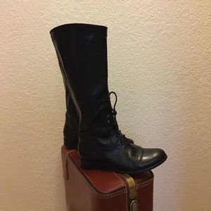 Frye Melissa 7.5 Black Lace up Riding boot